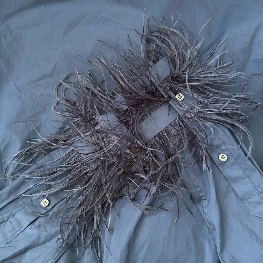 Ltd Edition - Sold Out Cotton Poplin Shirt with Feather Trim J.Crew Collection - Picture 7 of 10